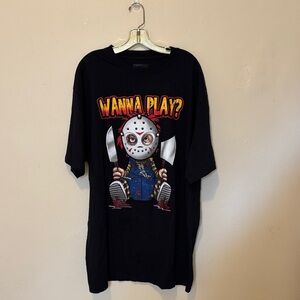Black Graphic T-Shirt - Wanna Play?